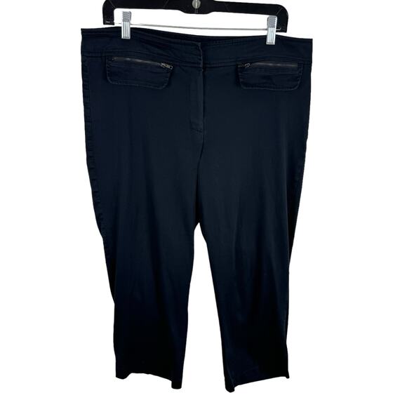 Sandro Sportswear Lightweight Cotton Cropped Capri High Rise Pants Plus Size 14 - Picture 1 of 7